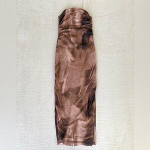 SHEIN Strapless Brown and Black Maxi Dress